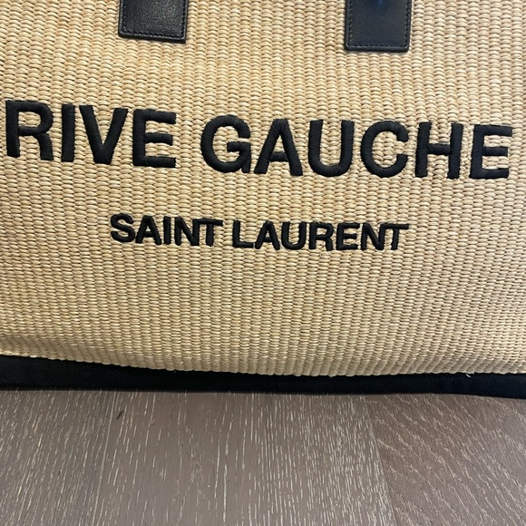 Saint Laurent Raffia/ Canvas Tote - Picture 3 of 6